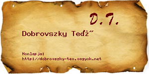 Dobrovszky Teó névjegykártya
